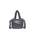 Borsa a mano grigia imbottita con trama trapuntata e tracolla regolabile rimovibile - Grigio