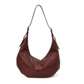 Grande borsa hobo bordeaux minimalista in pelle liscia con moderno design a mezzaluna - Borgogna