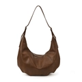 Borsa hobo marrone in pelle PU a grande capacità con tracolla stile vintage - Marrone