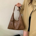 Grande borsa shopper retrò marrone con motivo floreale traforato e bustina - Marrone