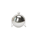 Sac de soirée sphérique argenté avec poignée ronde et bandoulière chaîne amovible - Argent