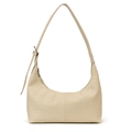 Borsa hobo intrecciata bianco crema con tracolla regolabile e texture minimalista - Bianco Senza Pendente