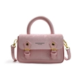 Sac bandoulière rose avec motif serpent gaufré et détails dorés élégants - Rose
