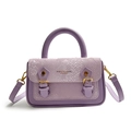 Sac à main rétro violet à motif serpent avec boucle dorée et bandoulière chic - Violet