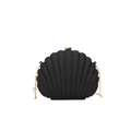 Chic black shell-shaped acrylic evening bag with elegant golden chain shoulder strap - Black
