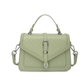 Sac bandoulière vert pâle avec texture losange et boucles argentées élégantes - Vert