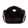 Modische quadratische Handtasche mit Leopardenmuster und braunem Lederriemen für Herbst 2025 - Braun
