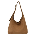 Bruine suede hobo-tas in luipaardstijl met verstelbare schouderband voor dames - Bruin