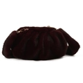 Borsa a tracolla chic in ecopelliccia bordeaux con design a nuvola e dettagli dorati - Borgogna
