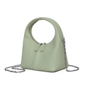 Sac à main chic vert menthe avec poignée ronde et double fermeture éclair en similicuir - Vert