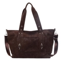 Donkerbruine retro hobo-tas met vintage wassingtextuur en handig multi-pocket design - Bruin