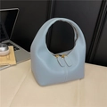 Sac à main bleu clair en cuir PU au design minimaliste avec poignée en arc pour femme - Bleu