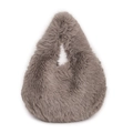 Bolso de mano minimalista en felpa violeta suave para estilo acogedor de invierno - Caqui oscuro