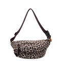 Marsupio da donna con stampa leopardata alla moda e tracolla marrone regolabile - Bianco Sporco
