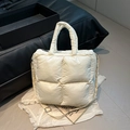 Sac à bandoulière matelassé blanc crème avec poignée supérieure et sangle réglable - Blanc