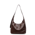 Classic dark brown vintage hobo shoulder bag in premium synthetic leather with adjustable strap - Brown