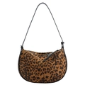 Hobo-Tasche mit Retro-Leopardenmuster, schwarzem Riemen und Reißverschluss - Leopardenmuster