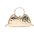 Elegante borsa clutch dorata con finitura testurizzata e grande manico ad anello - Oro