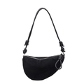 Black matte suede saddle bag with stylish knotted leather strap and minimalist design - Black (6)