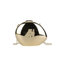 Pochette da sera irregolare in acrilico specchiato oro con catena a serpente sottile - Oro