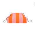 Bolso nube de punto a rayas rosa y naranja con fina correa de cadena plata - Naranja