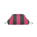 Bolso nube de punto a rayas rosas y verdes con una fina correa de cadena plateada - Verde