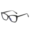 Occhiali gatto TR90 neri alla moda con lenti anti-luce blu e montatura quadrata chic - Montatura nero lucido