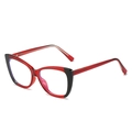 Occhiali TR90 cat-eye anti luce blu con montatura bicolore rossa e nera alla moda - Montatura Esterno Nero Interno Rosso