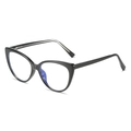 Montatura per occhiali cat-eye retrò in TR90 nero con lenti anti luce blu - Montatura nero lucido
