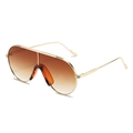 Lunettes de soleil pilote à verres dégradés marron et monture en métal doré - Standard / Monture Dorée Verres Dégradés Thé
