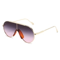 Lunettes de soleil aviateur ovales à monture dorée et verres dégradés violet-rose - Standard / Monture Dorée Verres Gris Rose