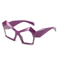 Occhiali da sole cat-eye viola scuro con montatura geometrica spessa da donna - Montatura Viola