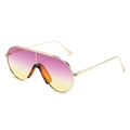 Pilot style sunglasses featuring purple to yellow gradient lenses and a thin gold frame - Regular / Gold Frame Purple Yellow Lens
