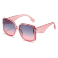 Occhiali da sole quadrati oversize con montatura rosa trasparente e lenti sfumate - Montatura Rosa Lenti Grigio Rosa