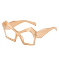 Occhiali da sole geometrici cat-eye rosa-arancio traslucidi con montatura poligonale - Montatura Champagne