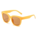 Occhiali da sole squadrati giallo vivace con lenti color tè per donna UV400 - Montatura Arancione Gelatina Lenti Tè