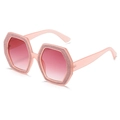 Occhiali da sole esagonali rosa con montatura glitterata e lenti sfumate - Regolare / Montatura Rosa Lenti Sfumate Rosa