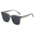 Damen Oversize-Sonnenbrille mit grauem transparentem Rahmen und dunklen Gläsern - Normal / Durchscheinender grauer Rahmen Graues Glas