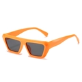 Modern rectangular sunglasses with bright orange frames and dark tinted lenses - Orange Frame Gray Lens