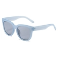 Oversized candy color sunglasses in light blue matte frame with dark grey UV400 lenses - Blue Frame Grey Lens