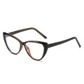 Gafas de luz azul ojo de gato con montura de carey oscuro y patillas con resorte - Leopardo Negro