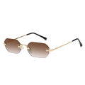 Gafas de sol sin montura con lentes degradadas marrones y montura metálica dorada - Montura Dorada Lente Marrón Degradada