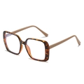 Montatura per occhiali quadrata oversize a guscio di tartaruga con stanghette caffè - Montatura Leopardata