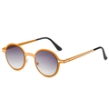 Retro round sunglasses with bright orange frame and grey gradient lenses for women - Orange Frame Double Grey Lens
