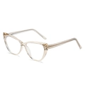 Cat-eye blue light blocking glasses in transparent champagne TR90 frame with metal hinges - Champagne Frame