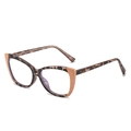 Occhiali anti luce blu TR90 cat-eye con montatura tartarugata marrone e dettagli rosa - Montatura Rosa e Leopardo