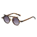Gafas de sol punk retro con montura de carey y lentes degradadas en color lila - Montura de Leopardo Lentes Grises Degradadas
