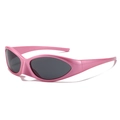 Occhiali da sole sportivi Y2K montatura rosa perlato con lenti scure - Regolare / Montatura Rosa Lente Grigia