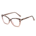 Fashionable TR90 cat-eye blue light blocking glasses with tortoise shell leopard frame - Demi Brown