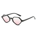 Retro geometric sunglasses featuring a black frame and pink gradient lenses - Black Frame Pink Lens